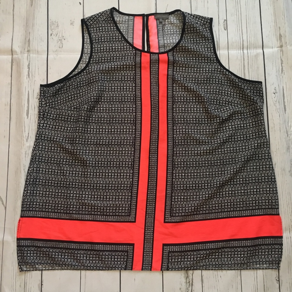 Vince Camuto Geometric Sleeveless Blouse